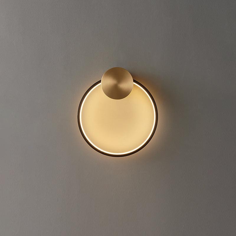 Minimalistische creatieve eenvoudige messing ronde LED-wandlamp HL776