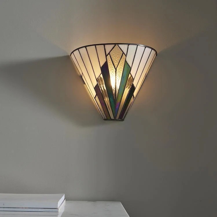TF Astoria Vintage Waaiervormige Wandlamp - Handgemaakt Kunstglas - Sfeerverlichting voor Slaapkamer HL2234