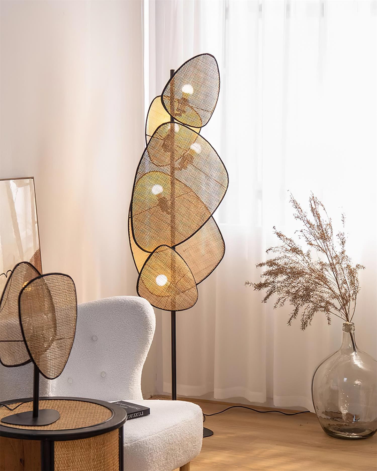 Creatieve natuurlijke rotan vloerlamp HL745