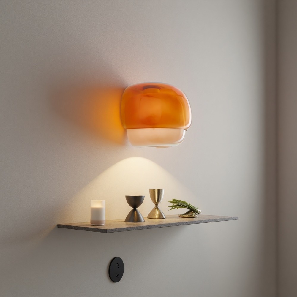 Clinco Kleurrijke glazen wandlamp - moderne dubbele bolvormige bedlamp HL1096