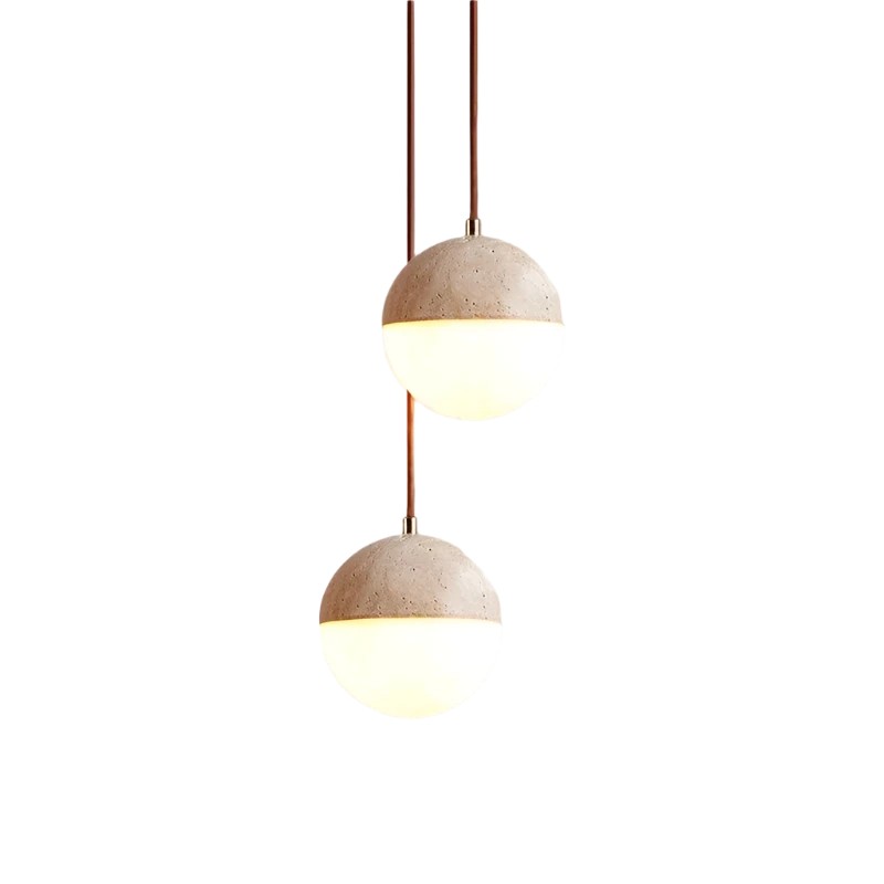 Hanglamp met travertinen bol HL3469