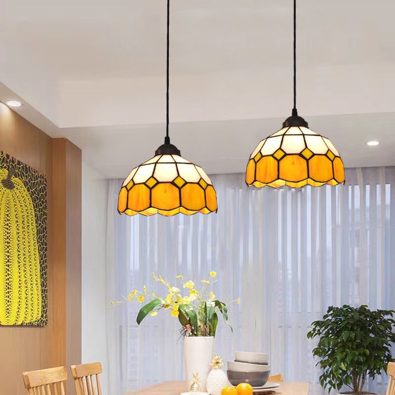 Hanglamp In Vintage Gekleurd Glas In Tiffany Stijl HL13