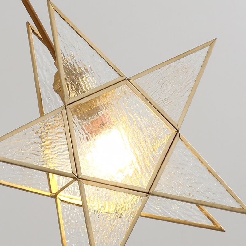 Romantische Retro Messing Glazen Hanglamp HL66