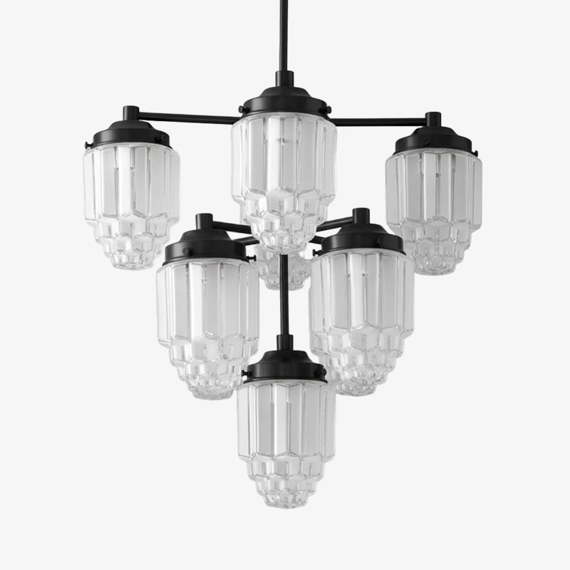 Tierlux Glazen kroonluchter met textuur van messing - Tijdloze verlichting met stijl HL1737