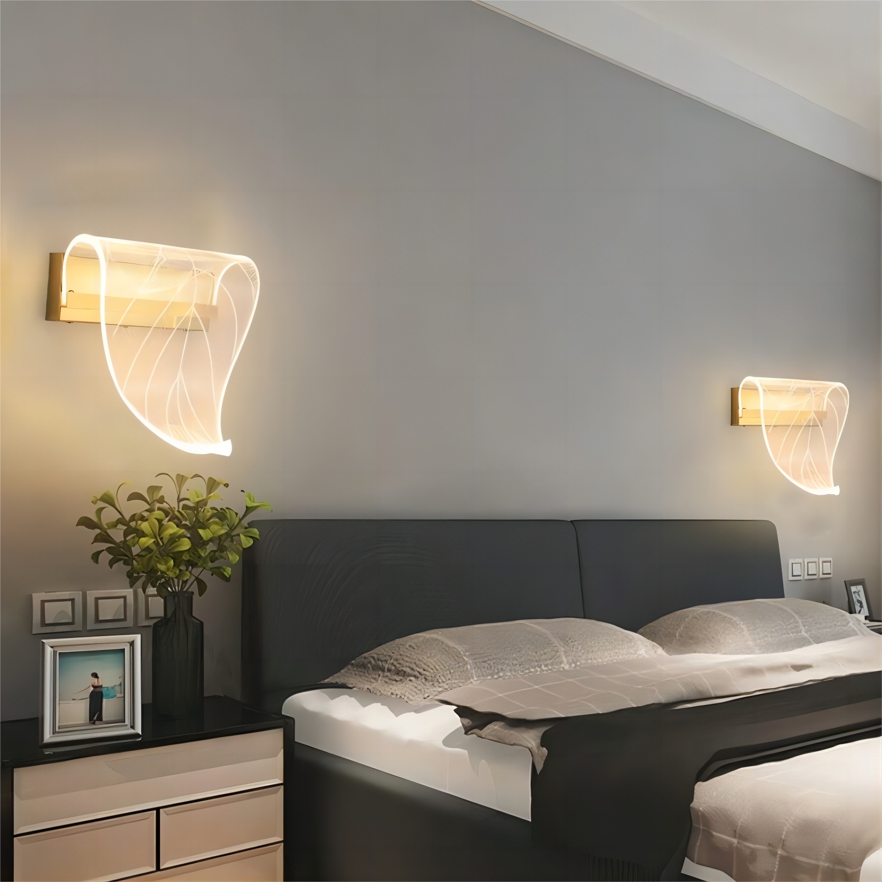 Heldere acryl onregelmatige blad wandlamp HL120