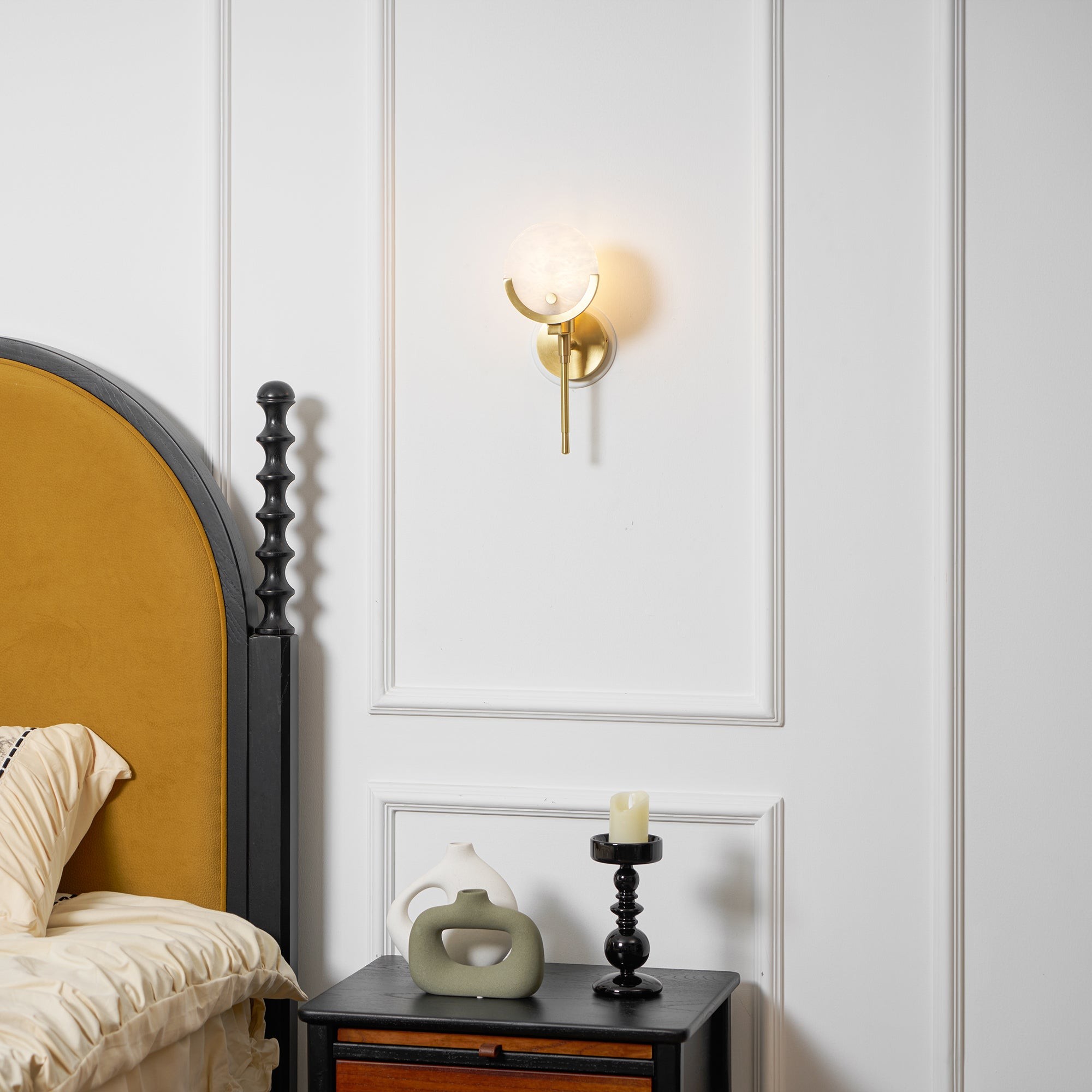Ava messing alabaster wandlamp HL2941