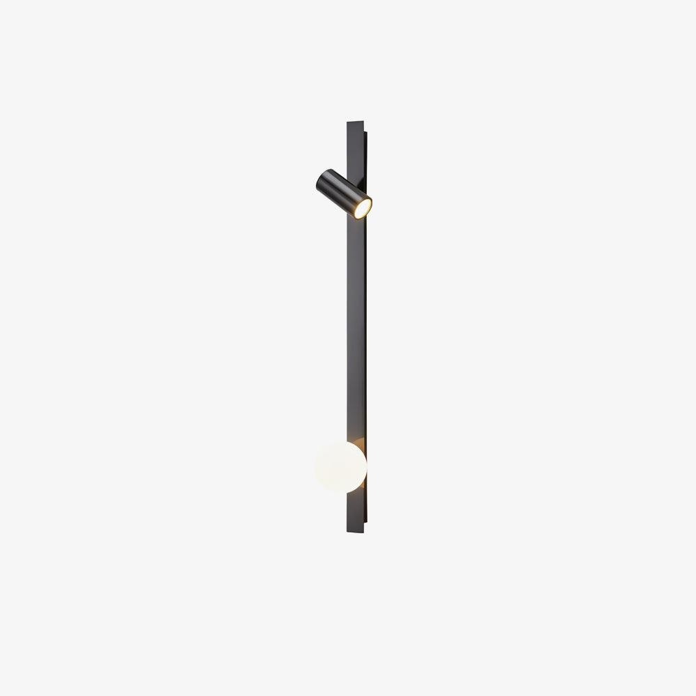 Moderne zwarte lineaire wandlamp met lange arm HL1123