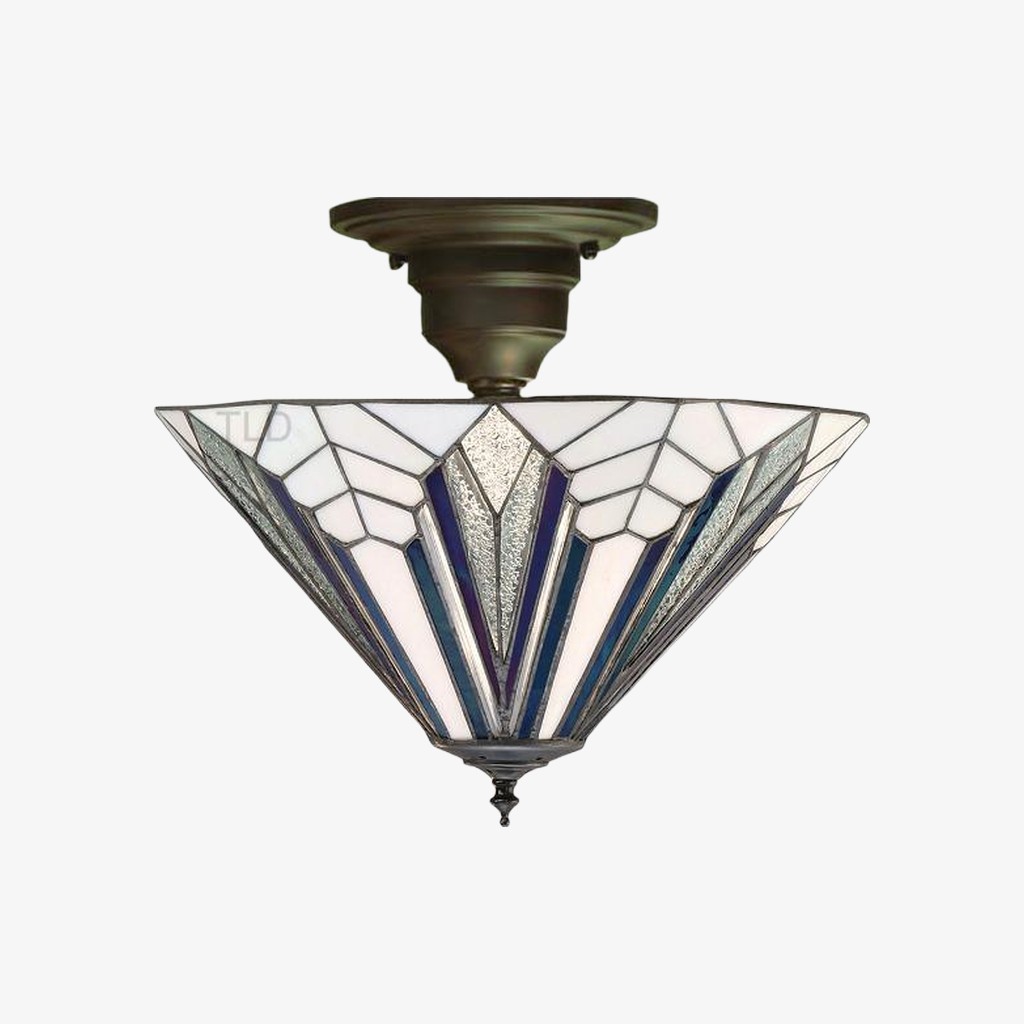 TF Astoria Decoratieve Plafondlamp met Glas-in-lood - Art Deco Plafondarmatuur voor Entrees & Woonkamers HL2230