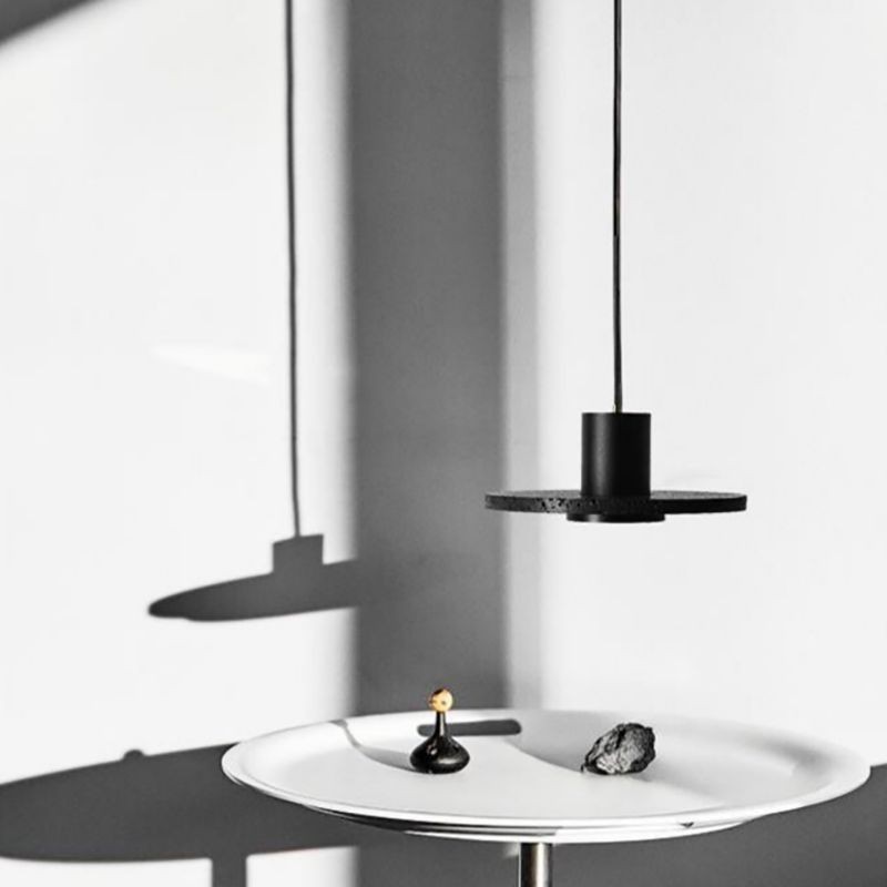 Retro zwarte stenen hanglamp HL929
