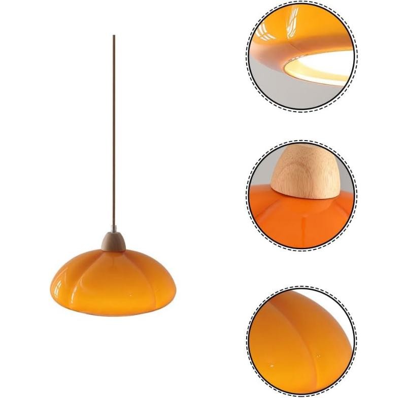 Nordic Retro Oranje Glazen Hanglamp HL133