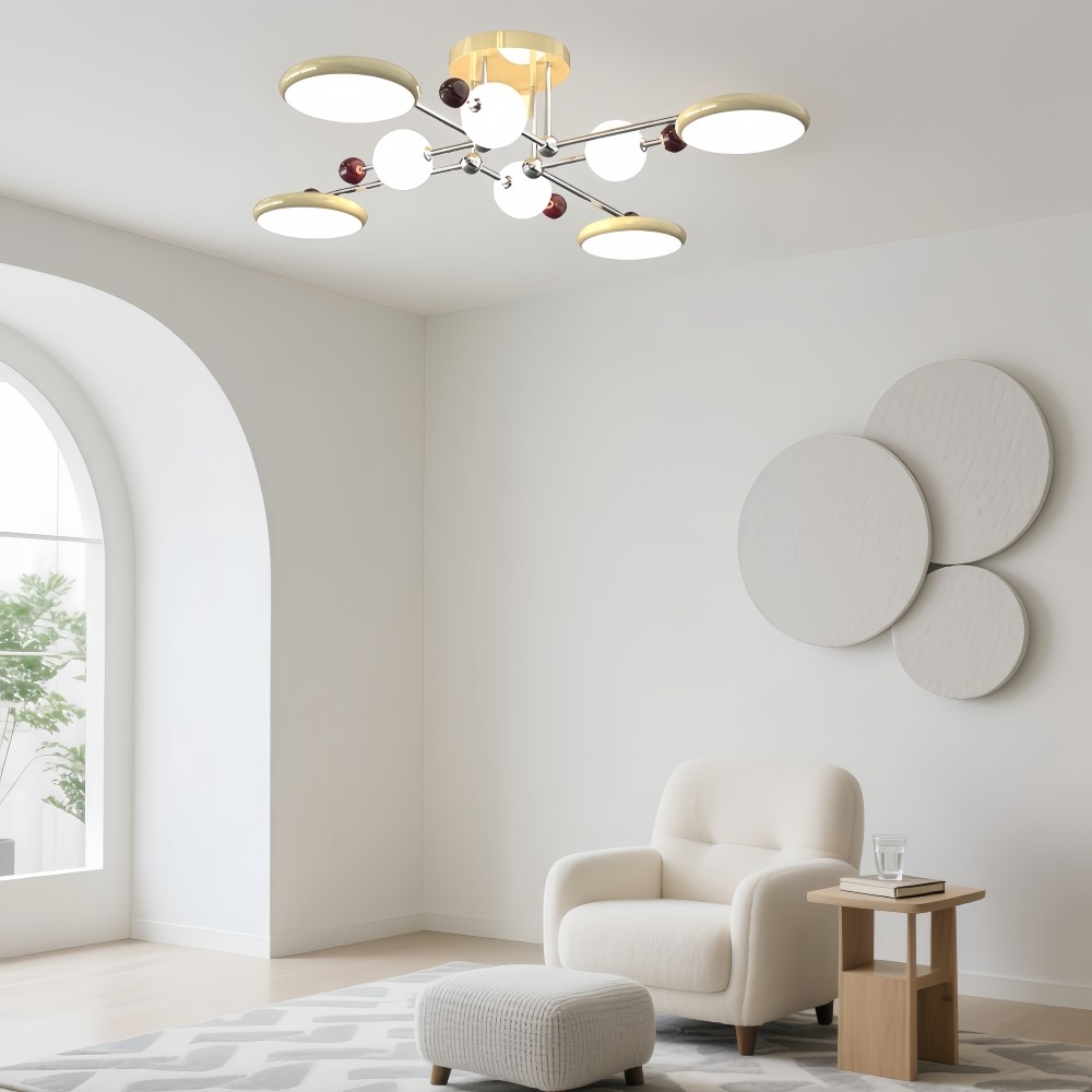 Nordic Sputnik Plafondlamp - Bauhaus Vertakte LED Schijflamp HL1326