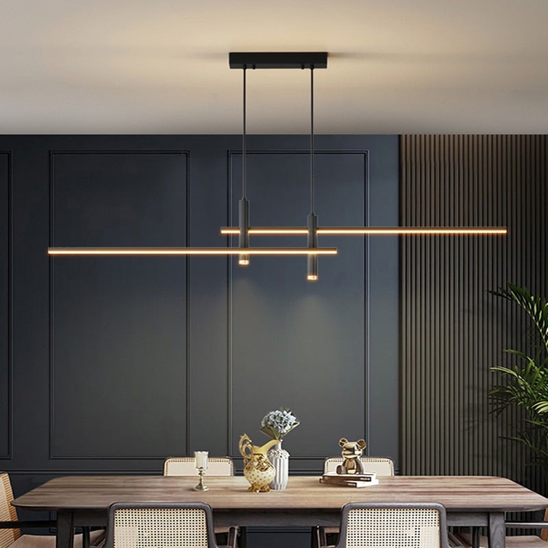 Moderne minimalistische strakke metalen staaf kroonluchter HL694