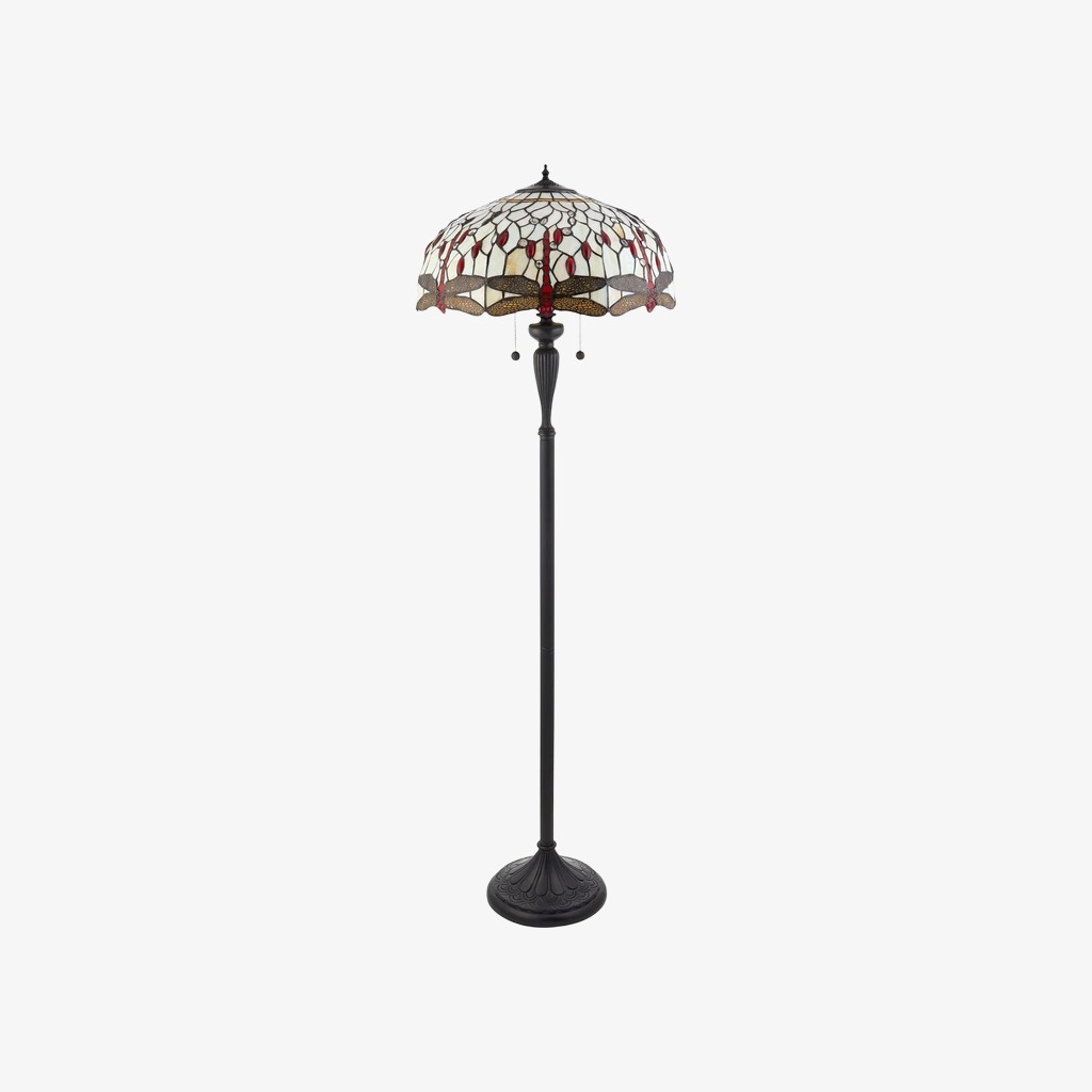 TF Libelle Motief Vloerlamp - Vintage Glas-in-lood voor Woonkamers HL2130