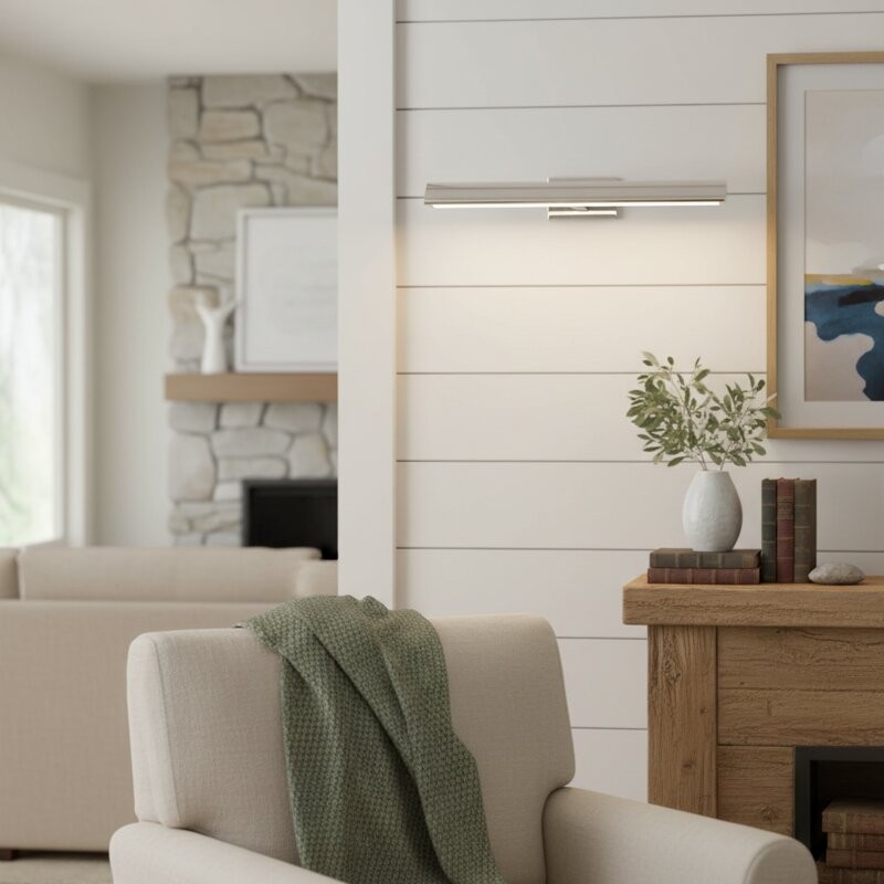 Libris wandlamp voor schilderijen - Minimalistisch lineair metalen frame voor kunstwerken en hal HL2375