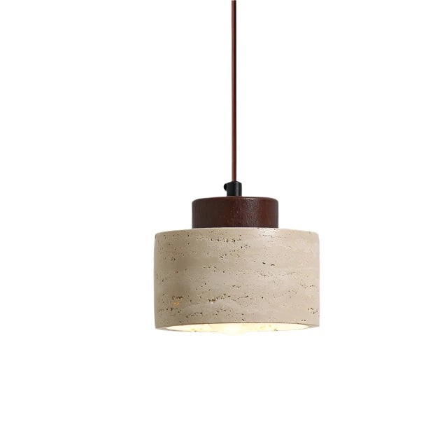 Scandinavische minimalistische hanglamp van travertijn met transparante afwerking HL3467