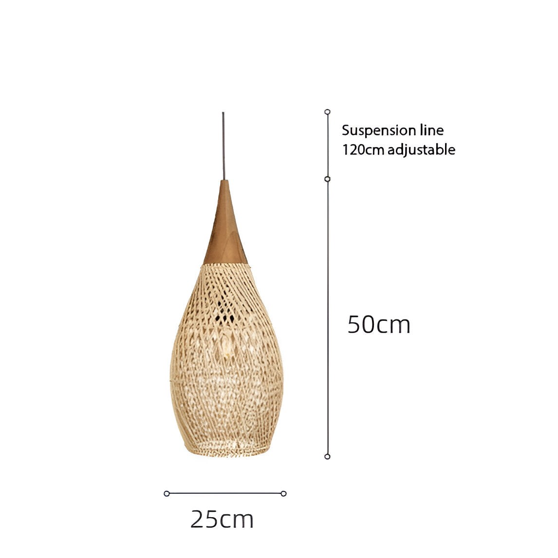 Handgemaakte hanglamp van rotan met wandtapijtmotief HL3392