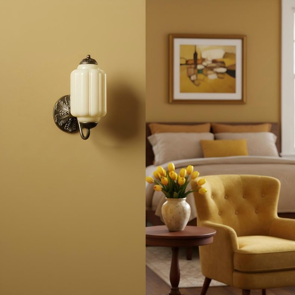 Vintage Melkglas Eloise Kandelaar Wandlamp HL844