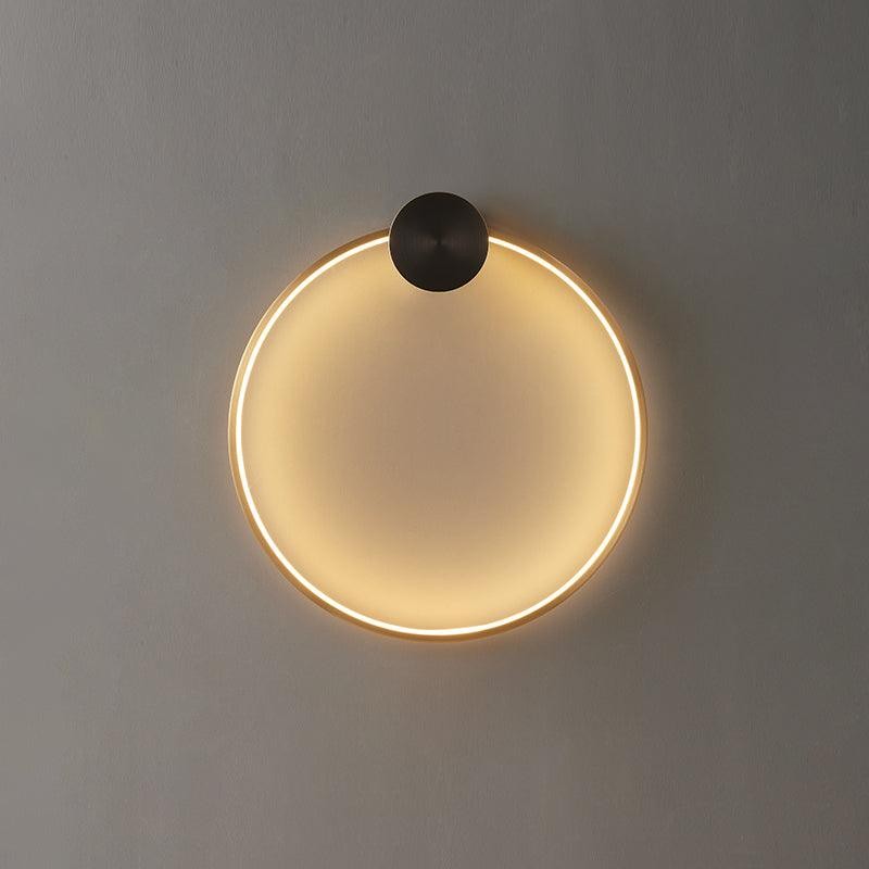 Minimalistische creatieve eenvoudige messing ronde LED-wandlamp HL776
