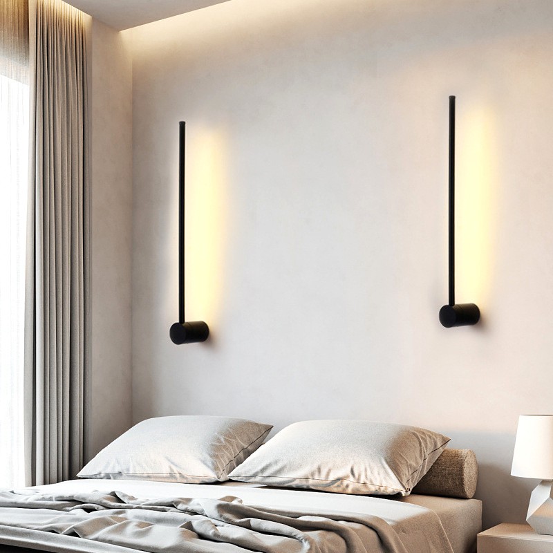 Moderne Industriële Zwarte Lineaire LED Binnen Wandlampen HL182