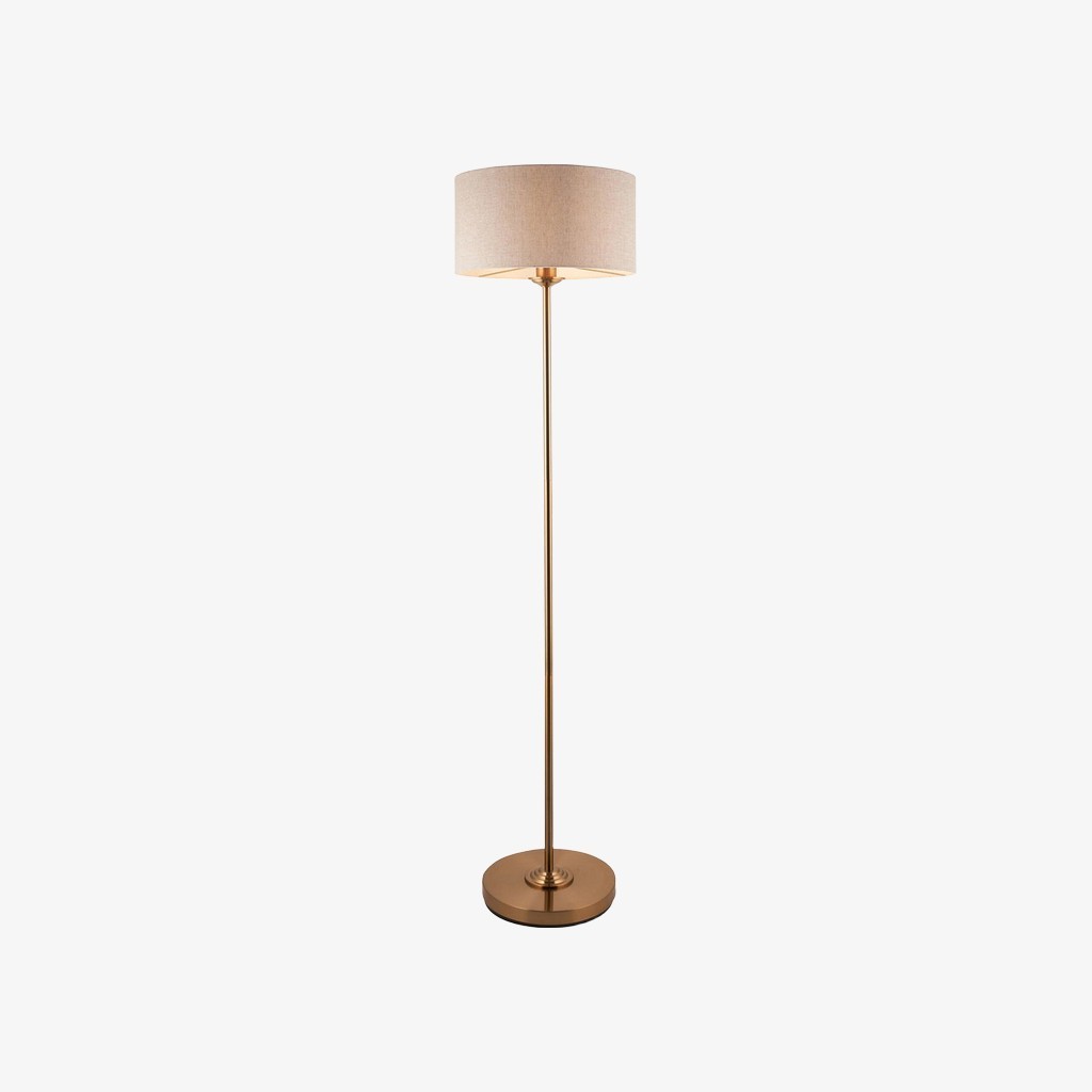 Tela Drum Shade vloerlamp - Moderne stoffen staande lamp voor thuis of op kantoor HL2241