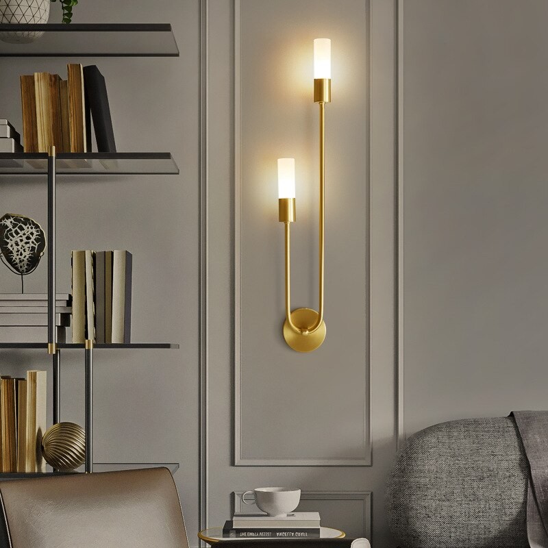 Moderne U-vormige LED-wandlamp met luster HL699