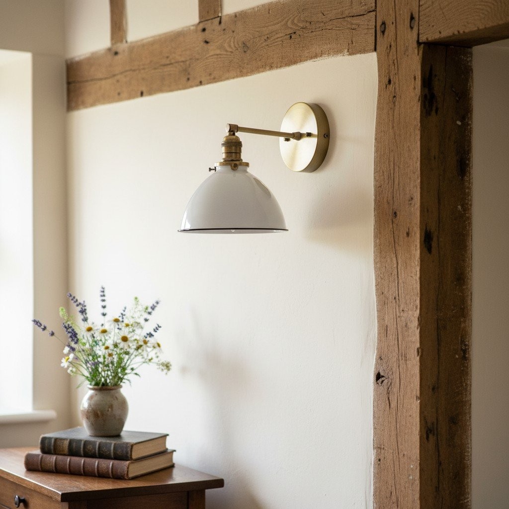 Conique Metalen Wandlamp - Witte Metalen Kap - Industriële Moderne Verlichting HL1669