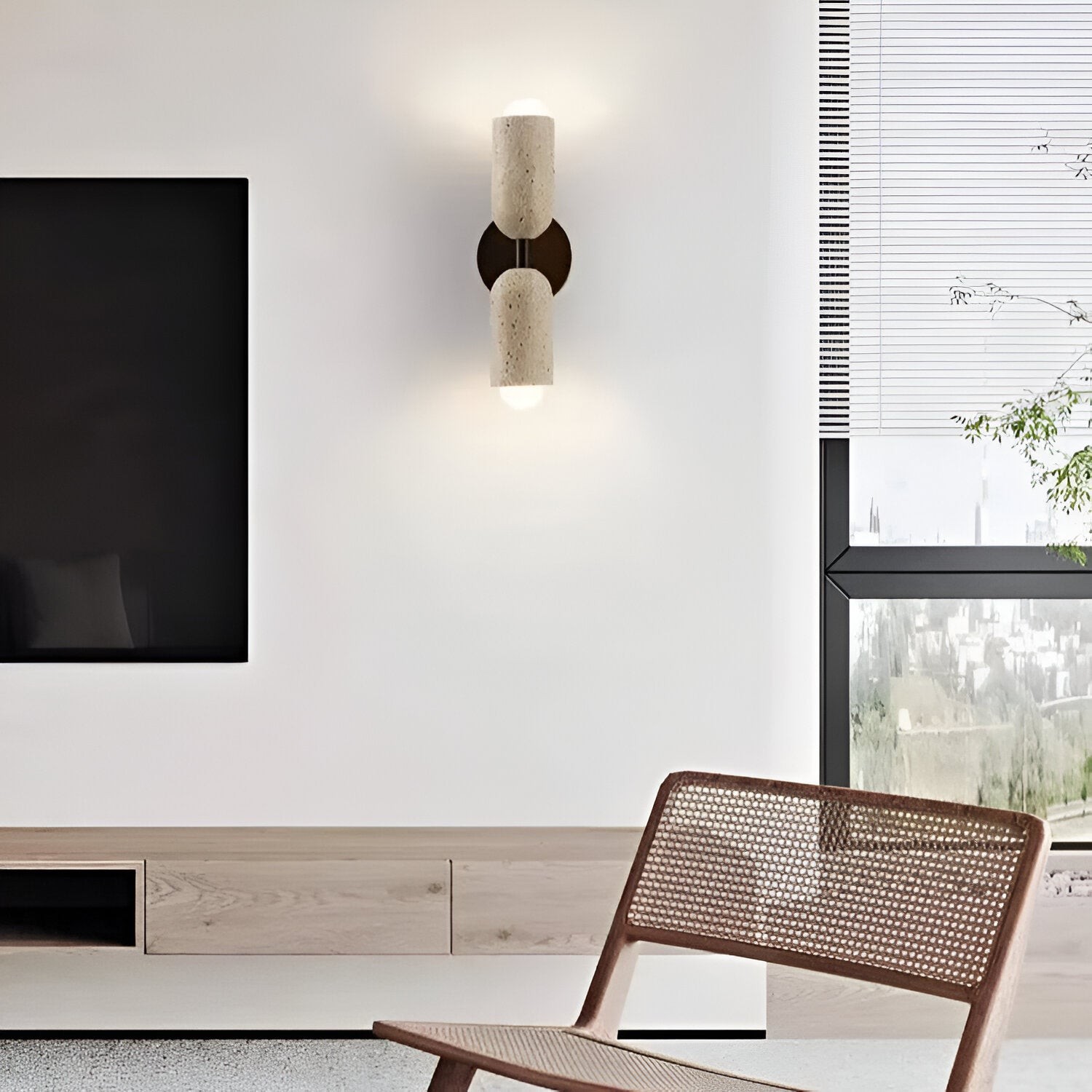 Merrill Travertijn en Hout LED-wandlamp HL3515