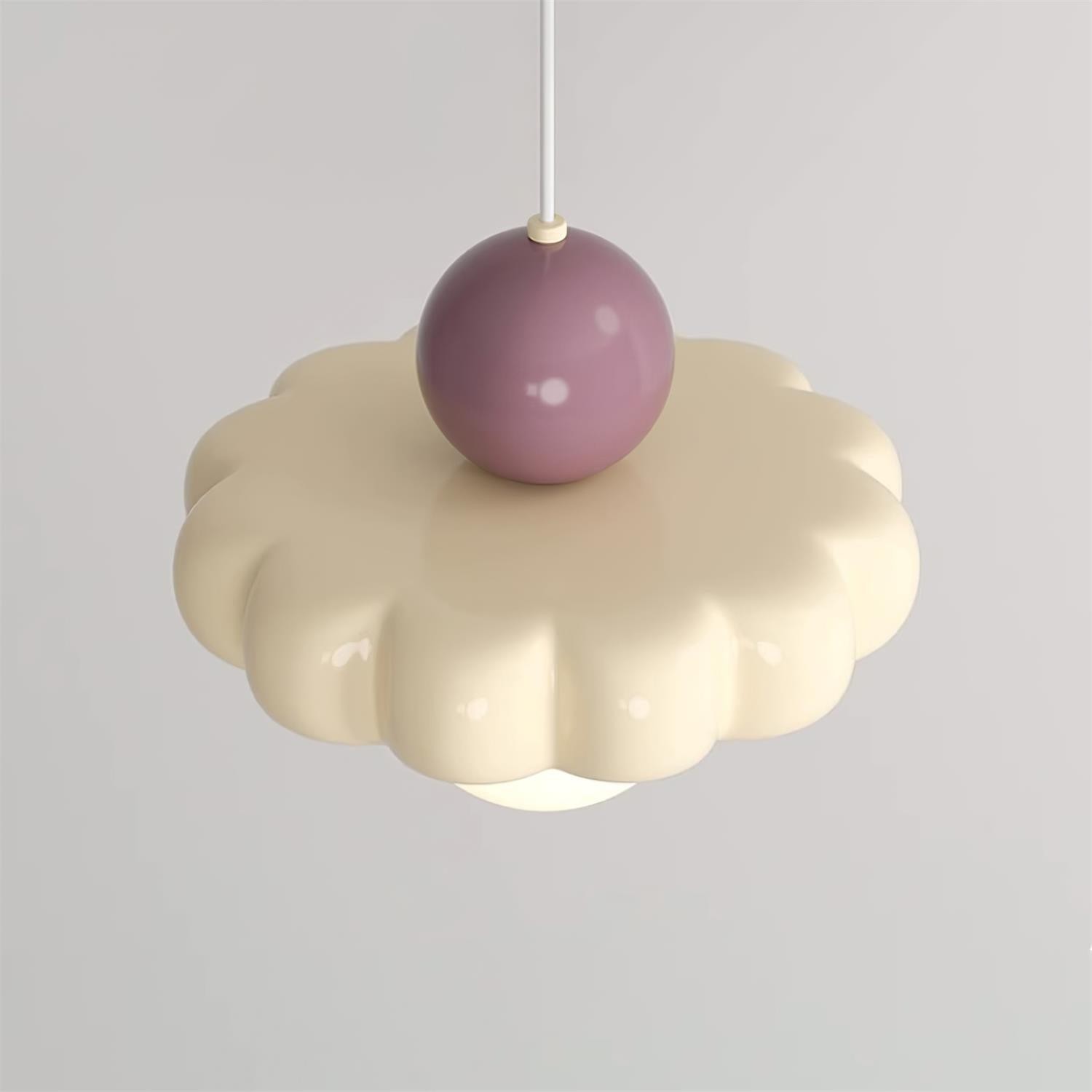 Crèmekleurige stijl lange lijn pompoen textuur hanglamp HL504