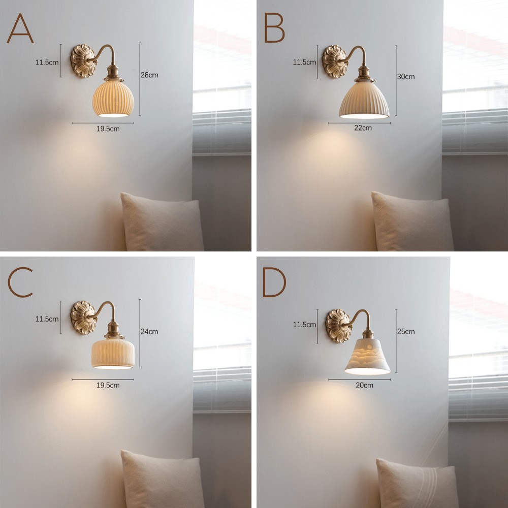 Wandlamp van messingkeramiek HL1790