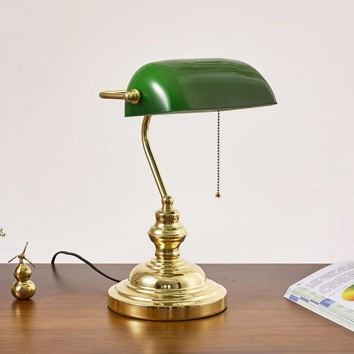 Vintage Groene Bankers Tafellamp