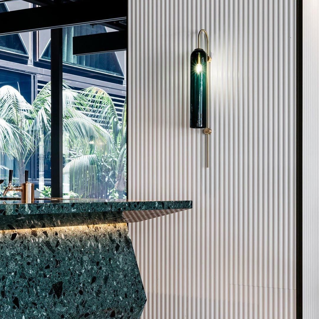 Glazen Float Glide Cilindrische Wandlamp voor Slaapkamer