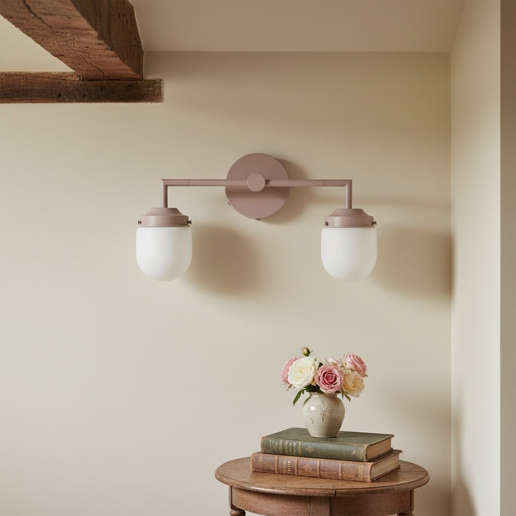 Opaalglas dubbele wastafellamp - Vintage stijl badkamer dubbele wandverlichting HL1665