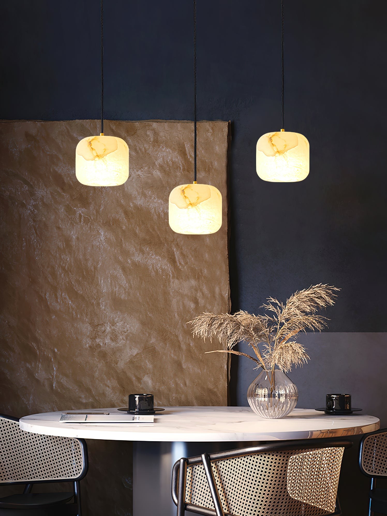Alabaster hanglamp voor naast het bed HL2976