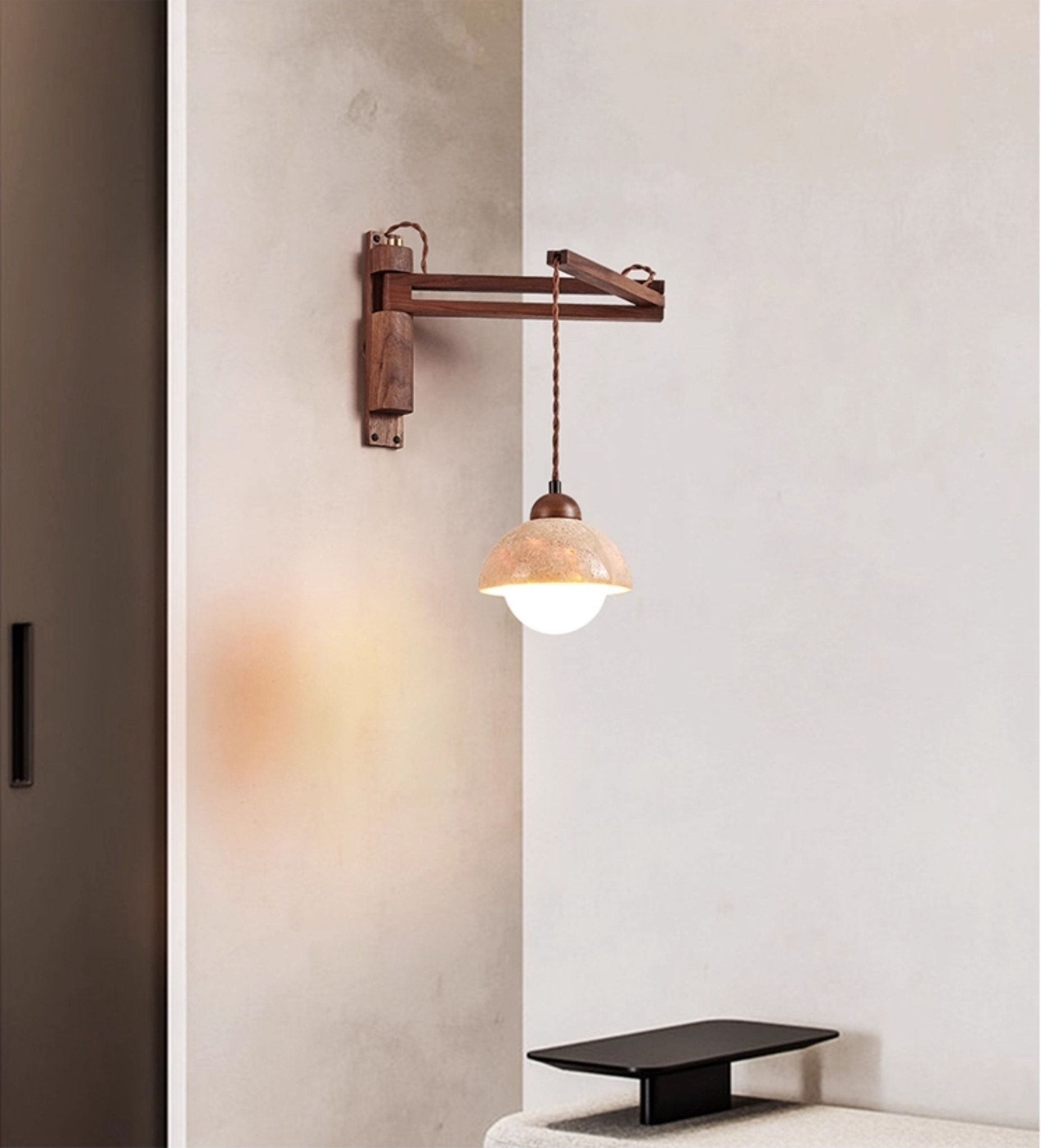 Verstelbare travertin koepel wandlamp HL2935