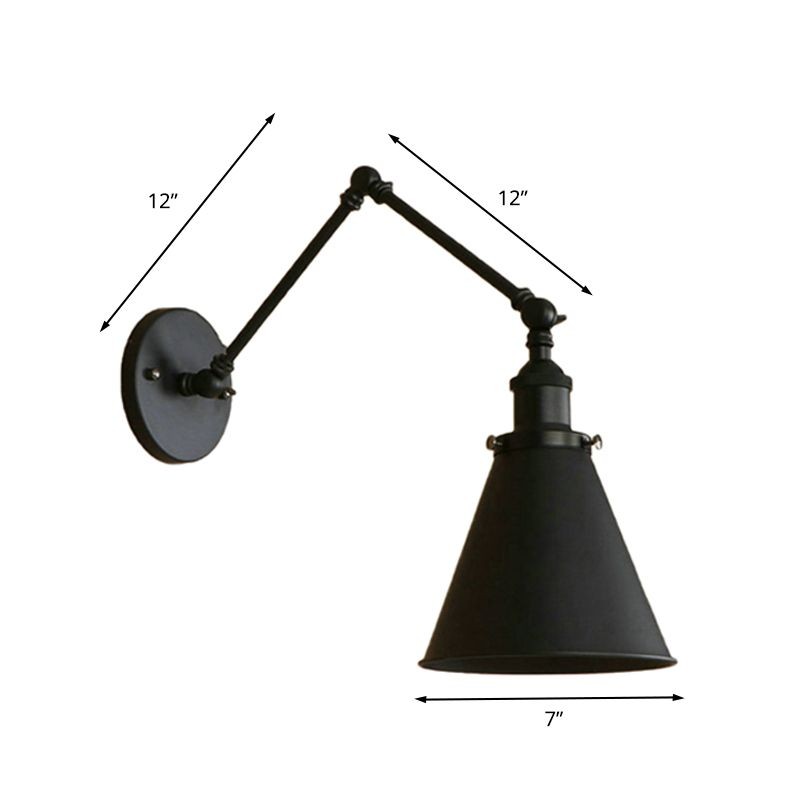 Verstelbare metalen wandlamp in industriële stijl HL995
