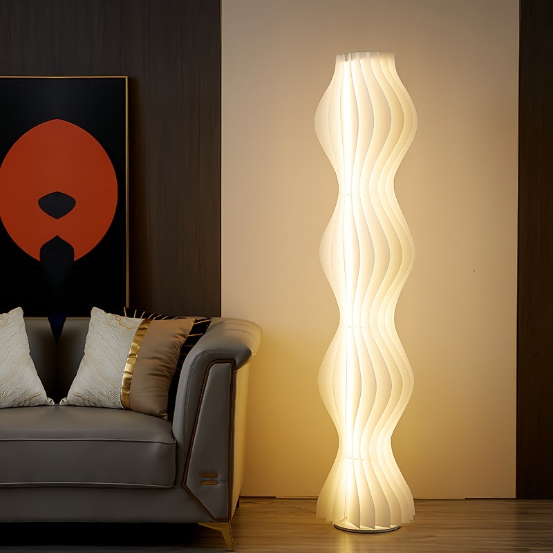 Vapor Vloerlamp Wit Gegolfd