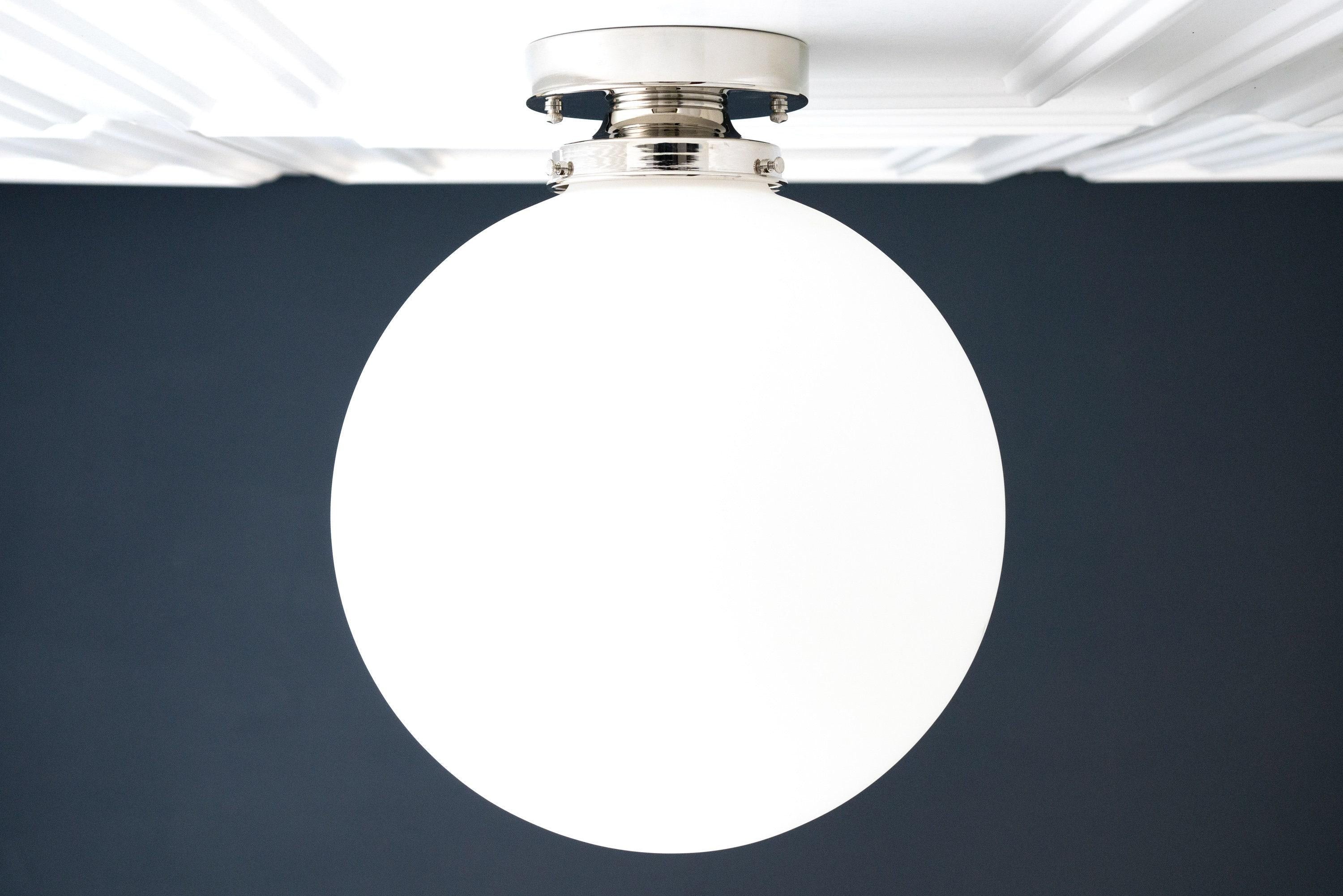 Glorica Glass 12 inch bolvormige plafondlamp - Art Deco hanglamp van matglas en plafondlamp HL1724