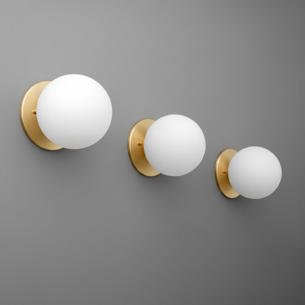 Glorica Glazen Wandlamp van Messing - Klassieke Lamp met Matglas voor een Warme Sfeer HL1758