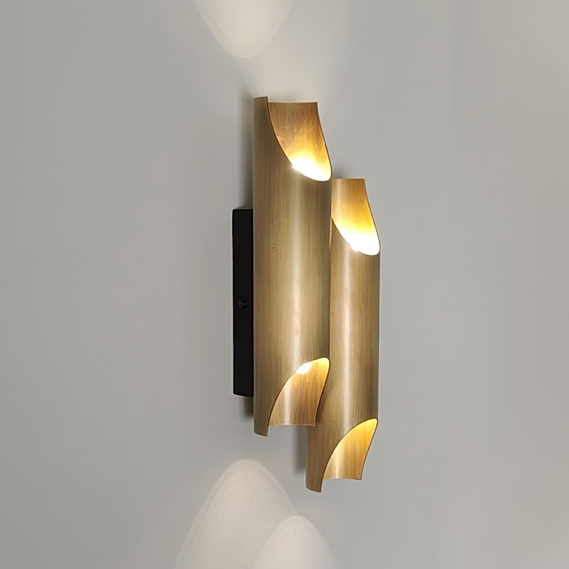 Dubbele buis wandlamp van messing HL404