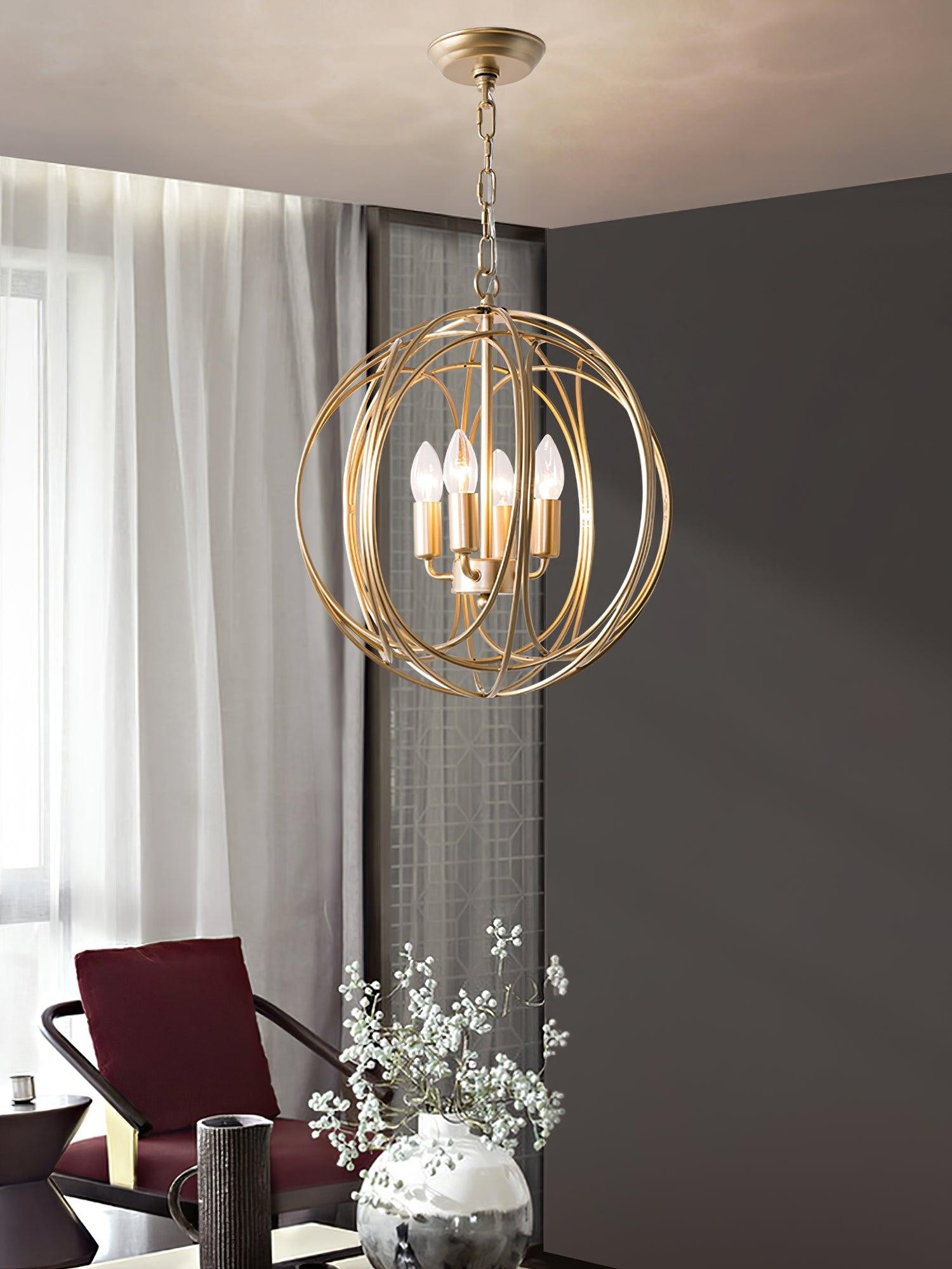 Holle metalen lijn retro hanglamp HL657