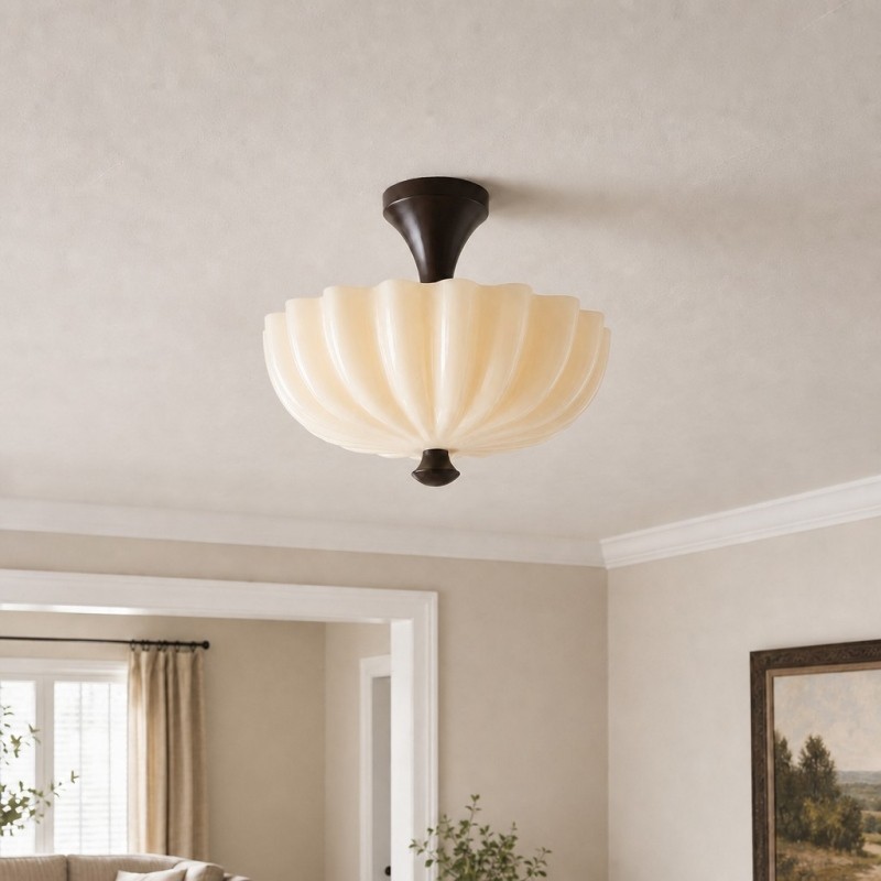 Durnic Crème Stijl Plafondlamp - Franse Vintage Plafondlamp voor Slaapkamer HL3607