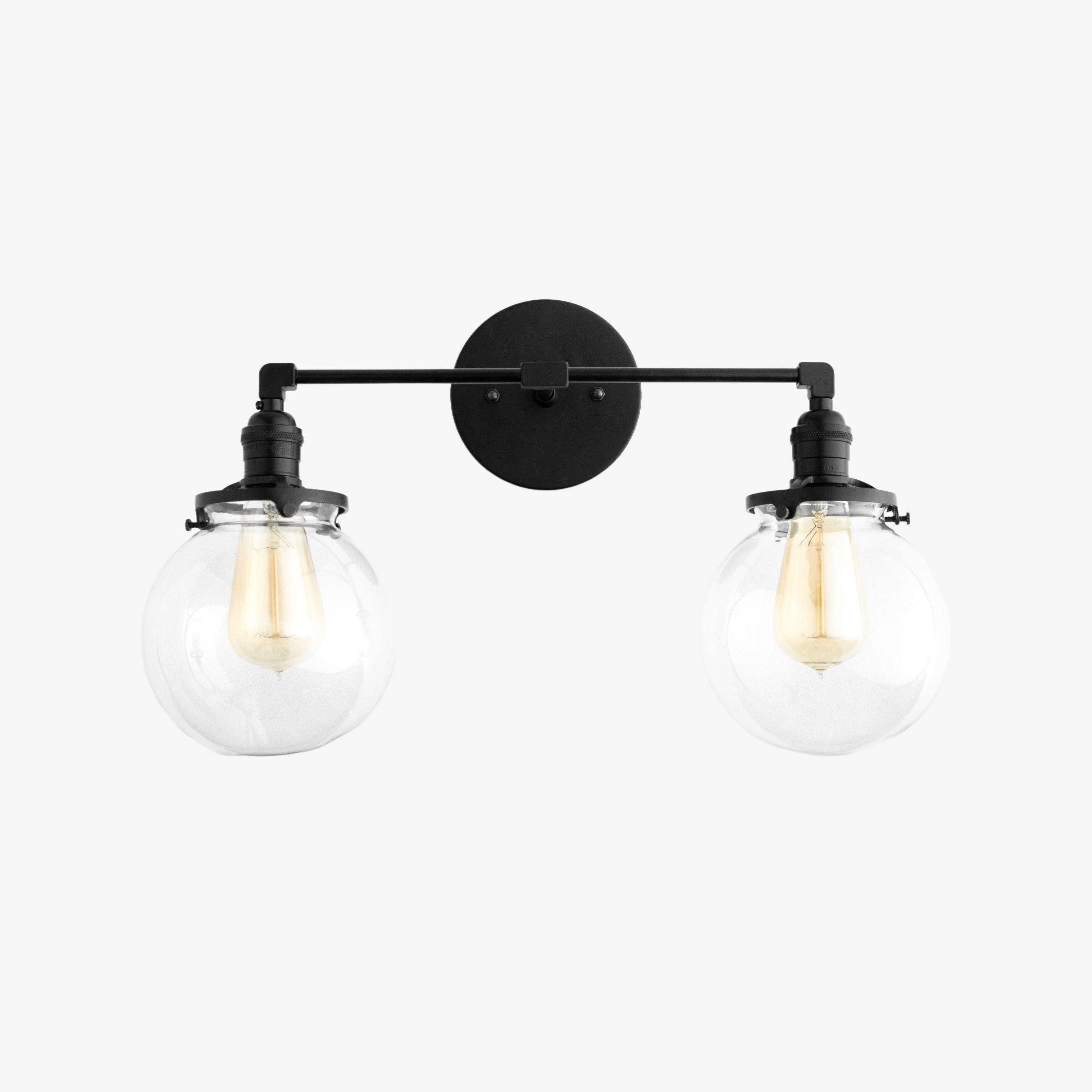 Lumio Globe glazen bol wastafellamp - moderne badkamerlamp met twee lampen HL1671