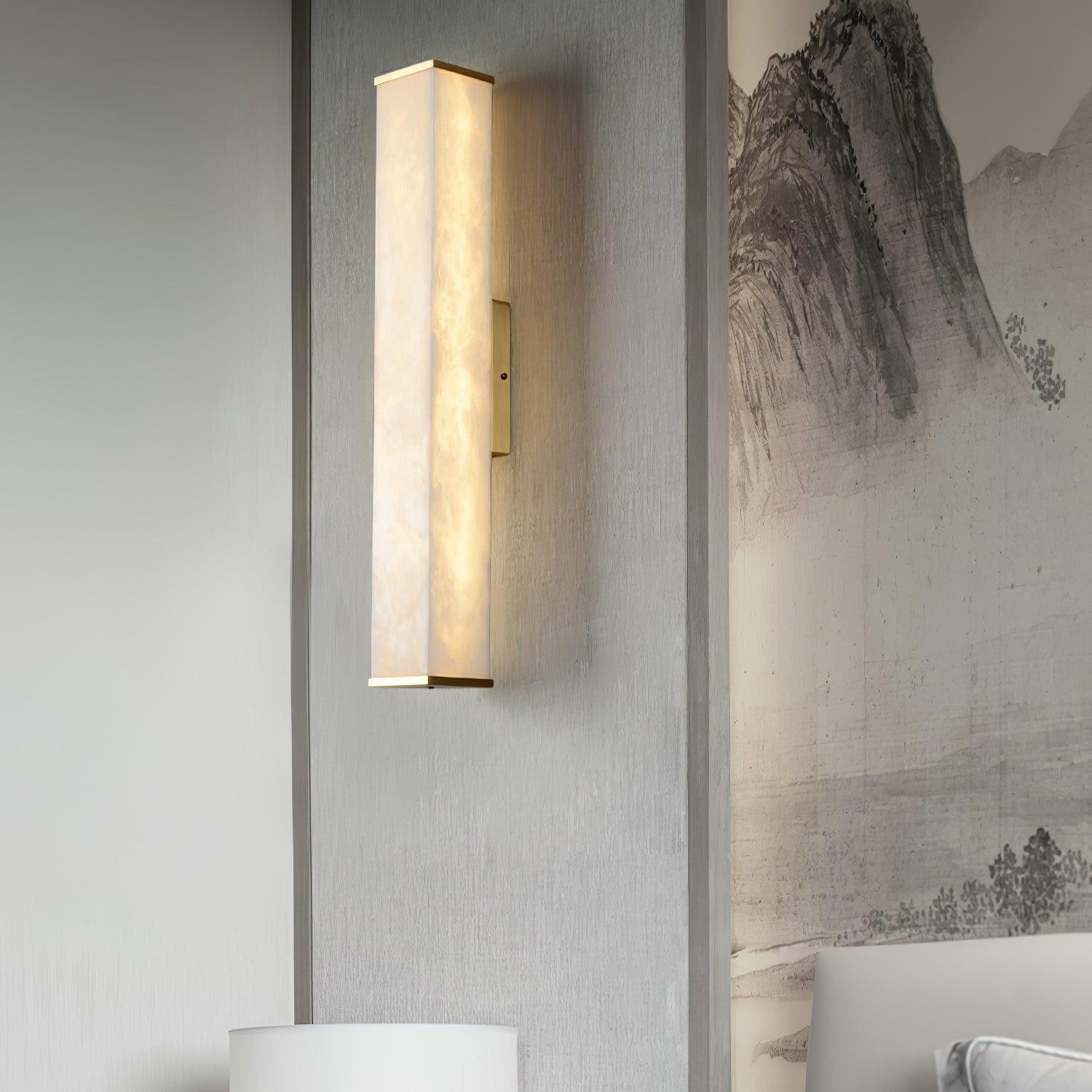 Kubusvormige albasten wandlamp HL2951