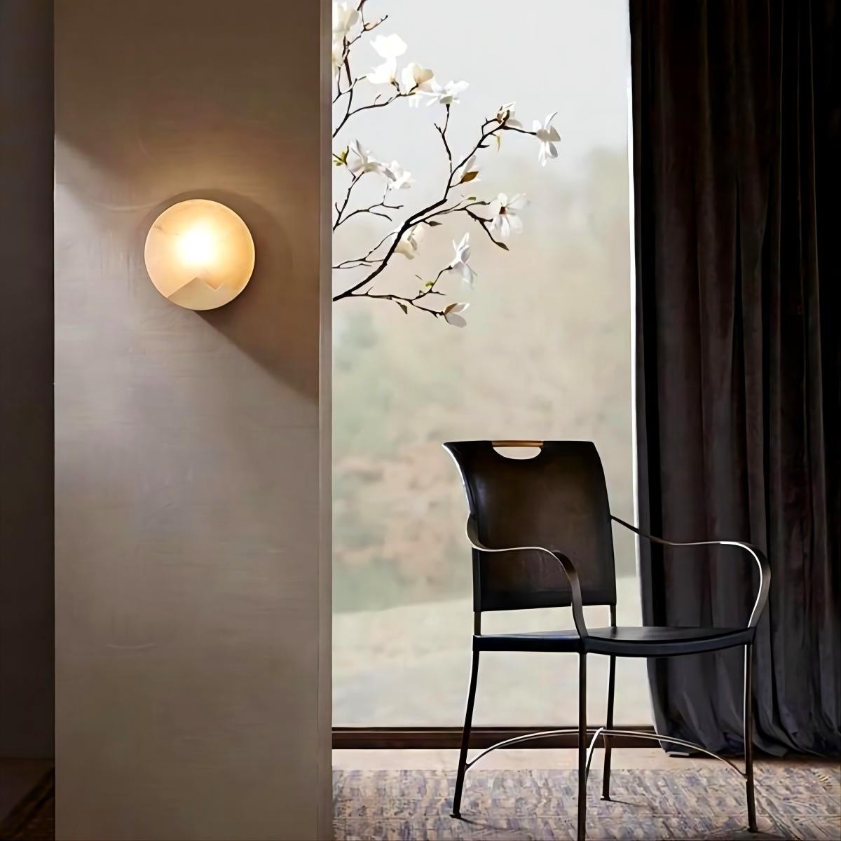 Zuiver Koper Marmeren Maan Wandlamp HL57