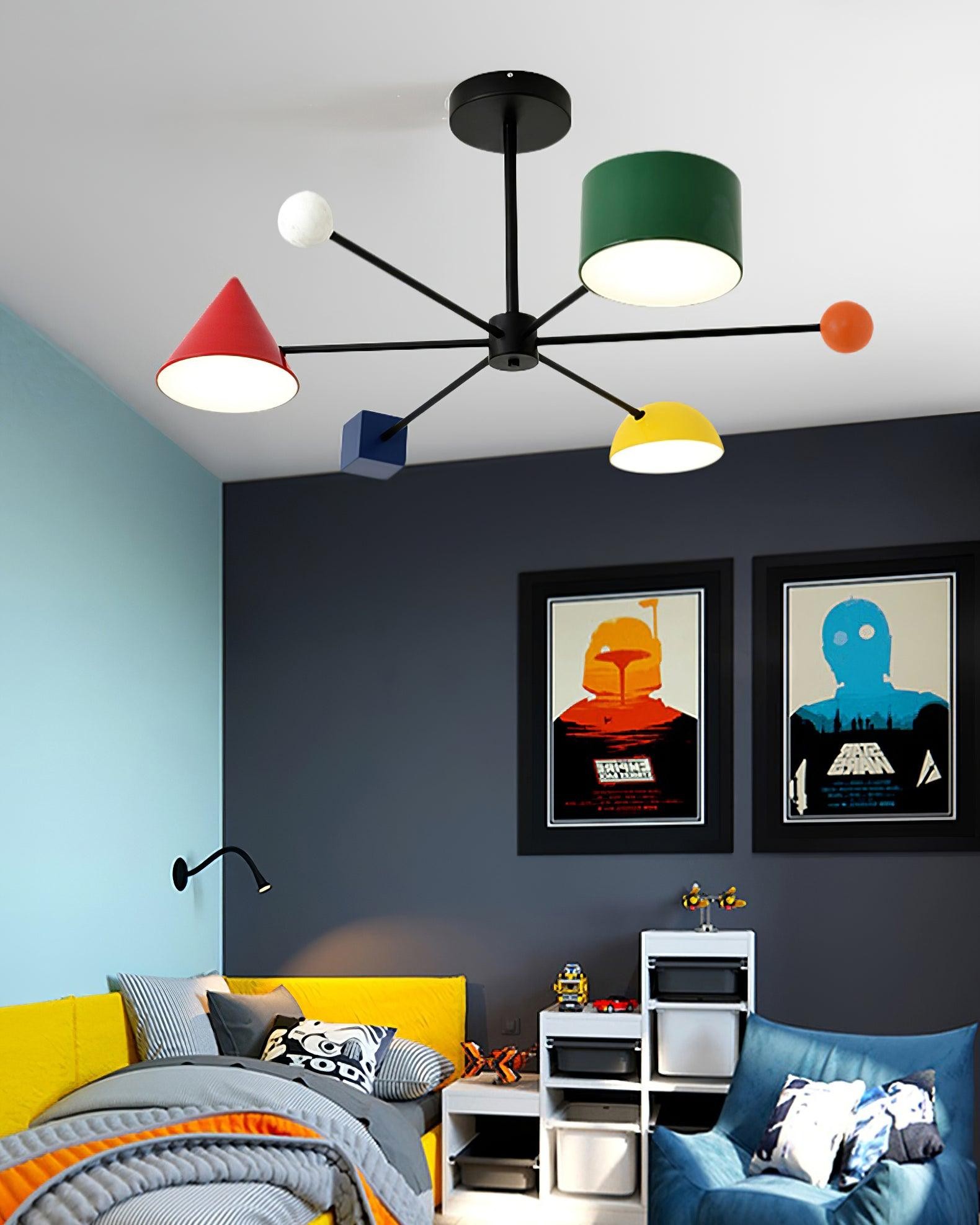 Geometrische kleurrijke plafondlamp HL525