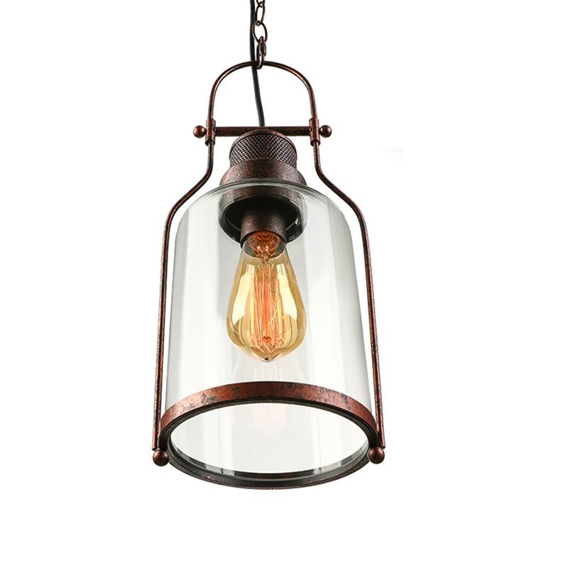 Lirra Vintage Glazen Pot Hanglamp - Industriële Metalen Hanglamp voor Keuken en Bar HL973