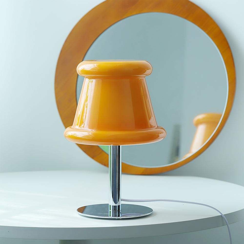 Crèmekleurige creatieve onregelmatige cilindrische tafellamp HL715