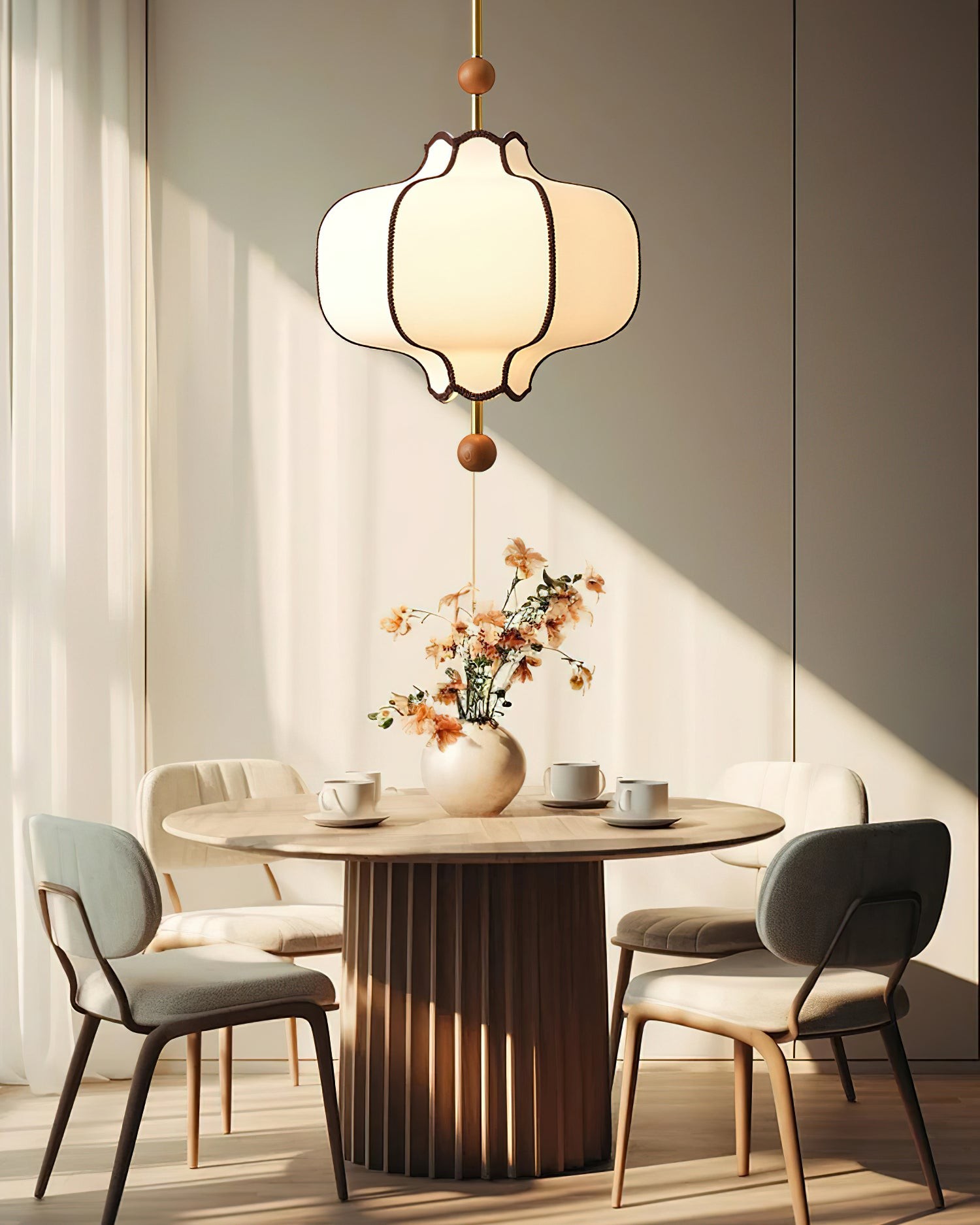 Vintage hanglamp van getextureerd textiel HL570