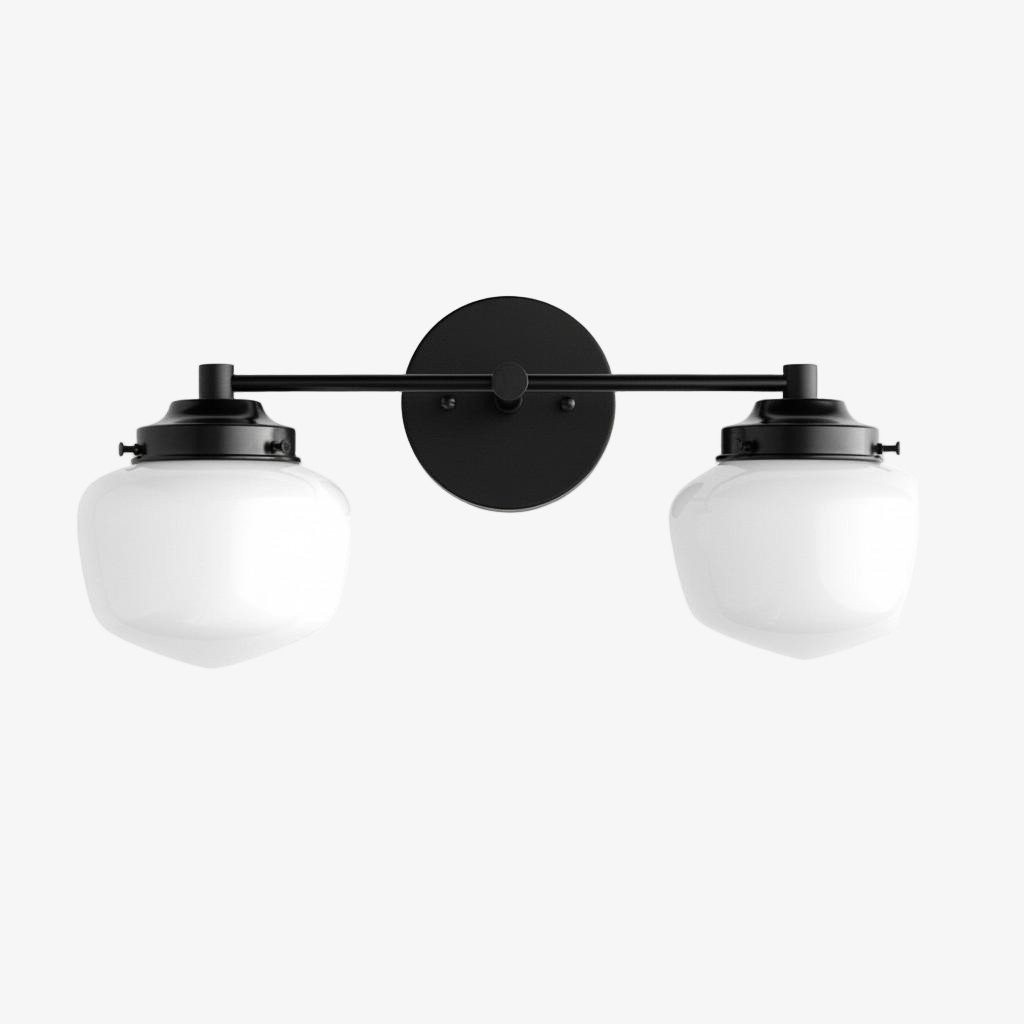 Opalume glazen Art Deco badkamerlamp - wandlamp met witte glazen kappen HL1668