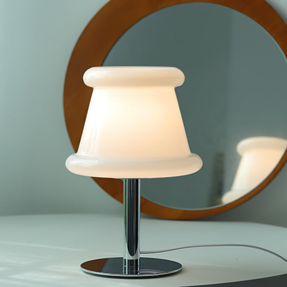 Crèmekleurige creatieve onregelmatige cilindrische tafellamp HL715